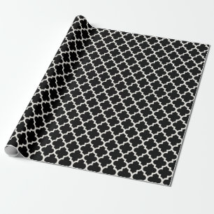 Stilvolle marokkanische Elfenbein-Quatrefolienmust Geschenkpapier