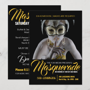 Stilvolle Masquerade-Party Einladung