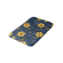 Stilvolle, mediterrane Blumenmuster Badematte