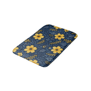 Stilvolle, mediterrane Blumenmuster Badematte
