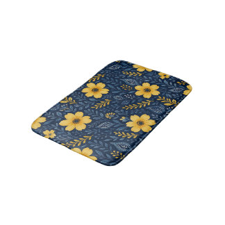 Stilvolle, mediterrane Blumenmuster Badematte