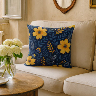 Stilvolle, mediterrane Blumenmuster Kissen