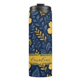 Stilvolle, mediterrane Blumenmuster Thermosbecher