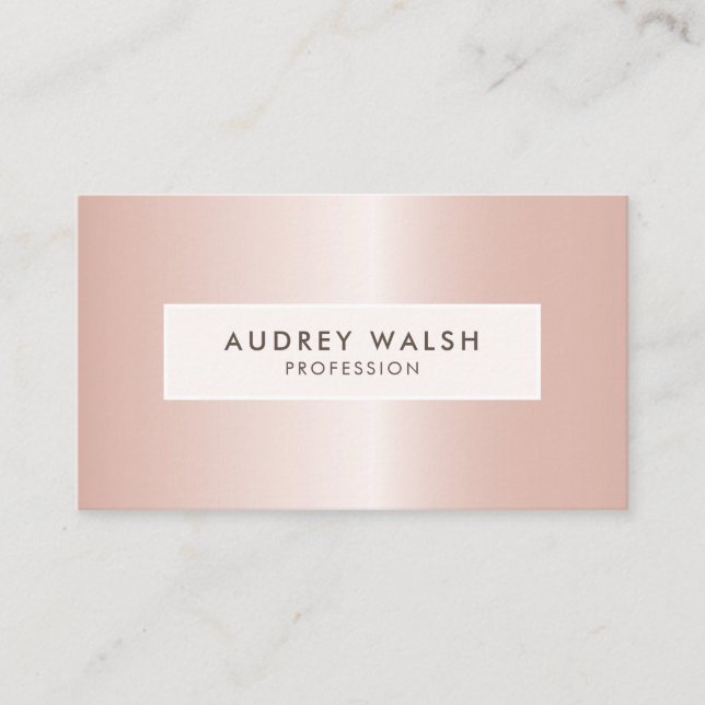 Stilvolle Metallische Rose Gold Luxus beruflich Visitenkarte (Vorderseite)