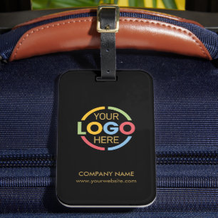 Stilvolle Minimal Black Gold Business Logo Reise Gepäckanhänger