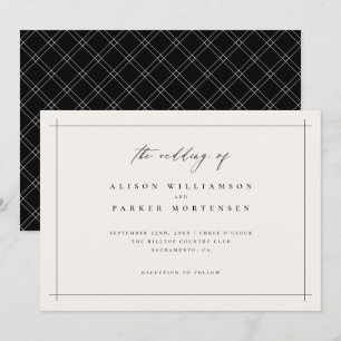 Stilvolle Minimal Black & Ivory Typografy Wedding Einladung