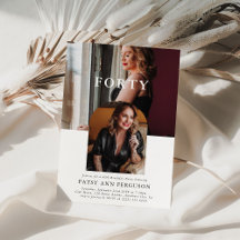 Stilvolle Minimal Foto FORTY 40. Geburtstag