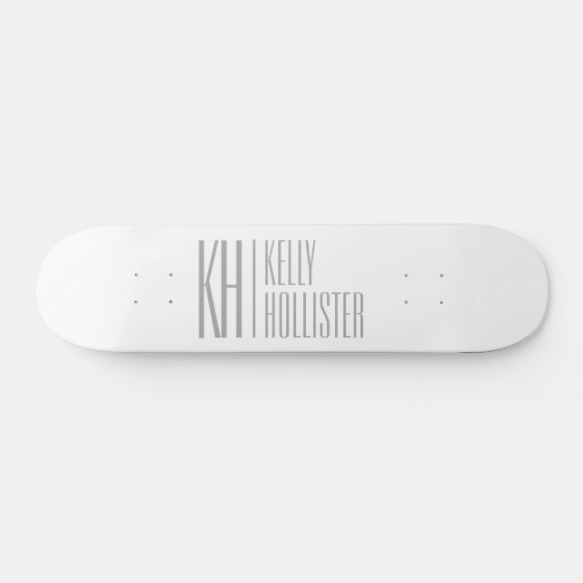 Stilvolle Minimal- und moderne Gray-Initials & Nam Skateboard (Horizontal)