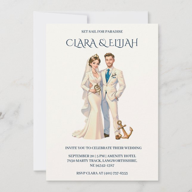 stilvolle Minimaleinladungen für Hochzeiten im Was Einladung (Vorderseite)