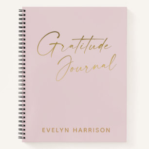 Stilvolle Minimalistisch Blush Personalisierte Dan Notizbuch