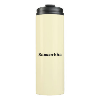 Stilvolle Minimalistische Buttermilch Gelb Persona Thermosbecher