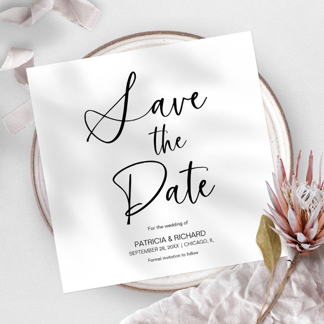 Stilvolle Minimalistische Hochzeit ohne Foto speic Einladung (Von Creator hochgeladen)