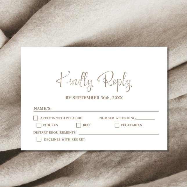 Stilvolle Minimalistische Hochzeit RSVP Karte (Von Creator hochgeladen)