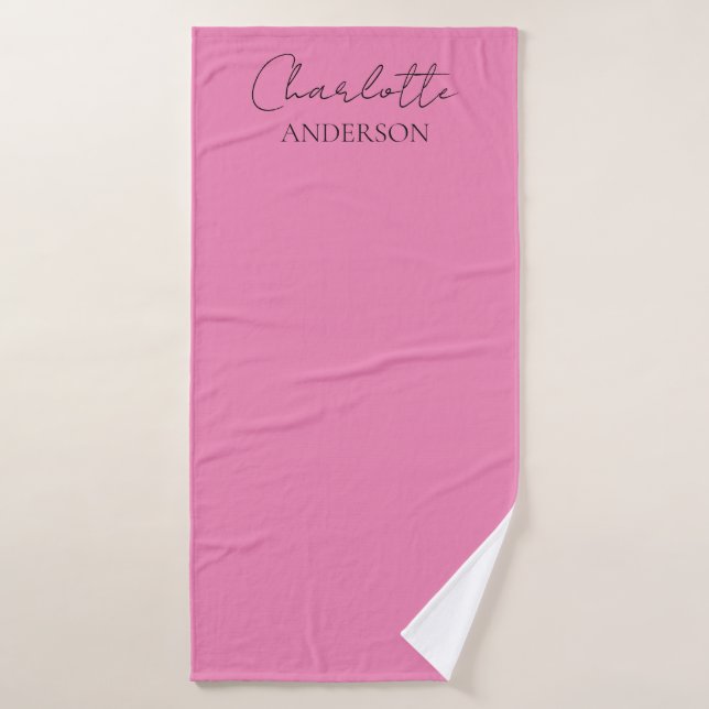 Stilvolle Minimalistische Monogramm Name Rosa Badehandtuch (Badehandtuch)