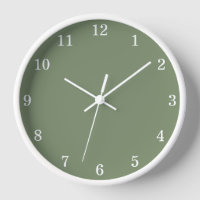 Stilvolle minimalistische Salbei-grüne Wanduhr