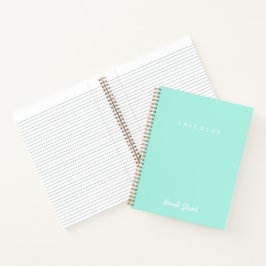 Stilvolle Mint Green Minimalistisch Girly Student Notizbuch