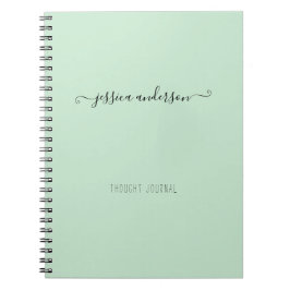 Stilvolle Mint Green Modern Calligraphy Girly Scri Notizblock