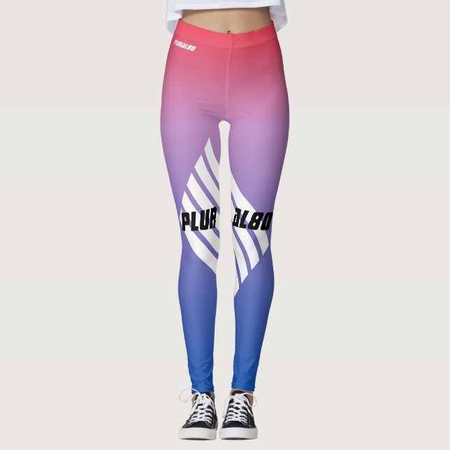 Stilvolle mit Monogramm-blaue Farbverlaufstraining Leggings (Vorderseite)