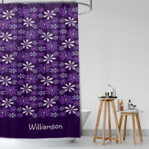 Stilvolle Mit Monogramm dunkle Lila Blume Doodle