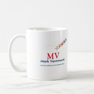 stilvolle mit Monogramm Kaffee-Tasse für Piloten Kaffeetasse