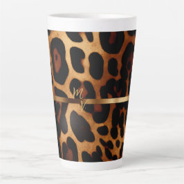 Stilvolle Mit Monogramm Leopard Print Milchtasse