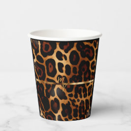 Stilvolle Mit Monogramm Leopard Print Pappbecher