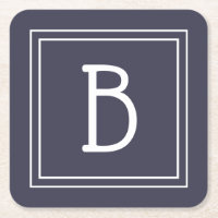 Stilvolle Mit Monogramm Midnight Blue & White Init