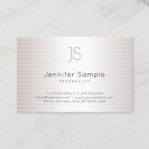 Stilvolle Mit Monogramm Silver Template Chic Visitenkarte