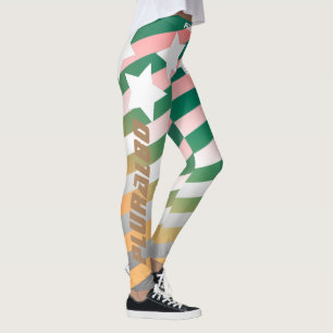 Stilvolle mit Monogramm Strichmuster-Workout  Leggings
