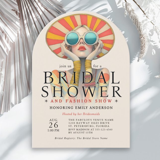 Stilvolle Mode Bridal Showdusche Einladung (Available in both printed and instant download digital formats.)