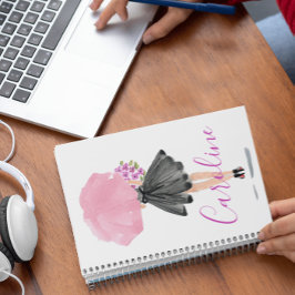 Stilvolle Mode Little Black Dress Woman Journal Notizbuch