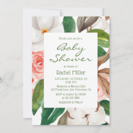 Stilvolle moderne Aquarell-Blumen-Baby-Dusche Einladung