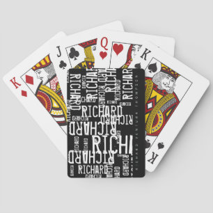 Stilvolle, moderne b/w Spielkarten mit Namen