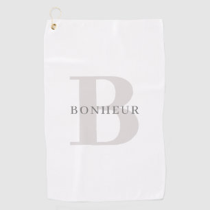 Stilvolle moderne Bezeichnung & Monogramm Golfhandtuch