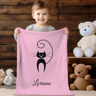 Stilvolle, moderne Black Curly Schwanz Cat Fleecedecke