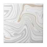 Stilvolle moderne Curves Grau Beige Weißer Marmor  Fliese<br><div class="desc">Sie wollen ein wenig anders und originell sein? Dieses moderne Imitat aus Stein hellgrauem, beigefarbenem Marmor imitiert die Keramik druckende Fliesen ist genau das, was Sie brauchen. Erhältlich in zwei Größen von 4, 25 x 4, 25 und 6 x 6 Zoll. Bitte beachten Sie, dass es sich um einen Flachdruck...</div>