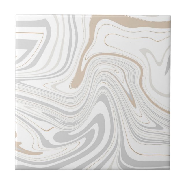 Stilvolle moderne Curves Grau Beige Weißer Marmor  Fliese (Vorderseite)