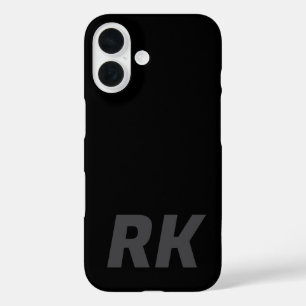 Stilvolle moderne Elegant Name Minimal Solid Black iPhone 16 Hülle