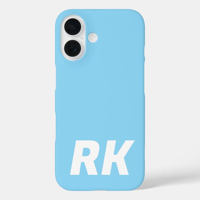 Stilvolle moderne Elegant Name Minimal Solid Blue. iPhone 16 Hülle (Rückseite)