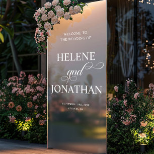 Stilvolle Moderne Elegante Hochzeit Willkommen Fensteraufkleber