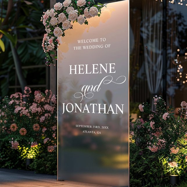 Stilvolle Moderne Elegante Hochzeit Willkommen Fensteraufkleber (Stylish Modern Elegant Wedding Welcome Window Cling)