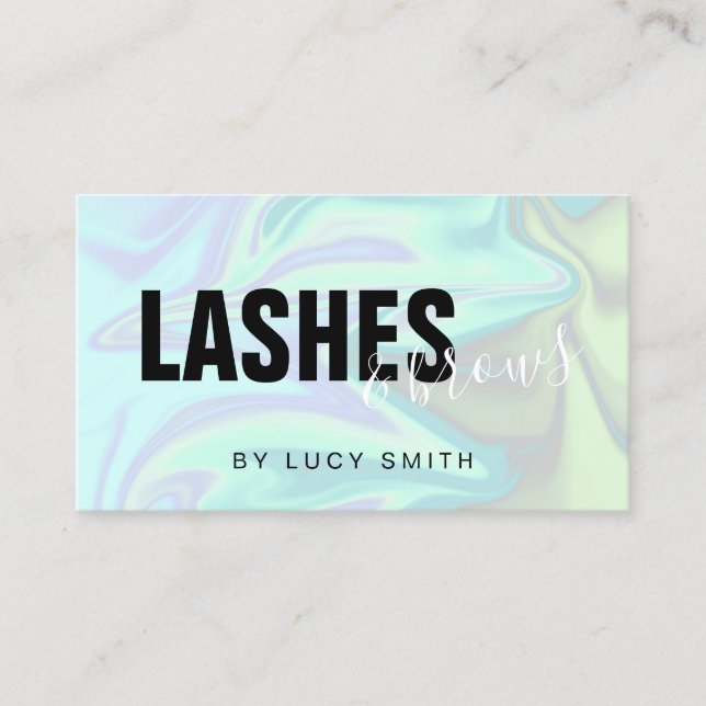 Stilvolle, moderne, elegante Holografie-Lashes Visitenkarte (Vorderseite)