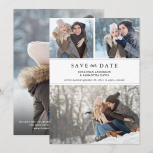 Stilvolle moderne Fotocollage Rette unser Datum Save The Date