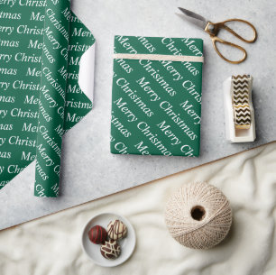 stilvolle, moderne, frisch grüne Farbe frohe Weihn Geschenkpapier