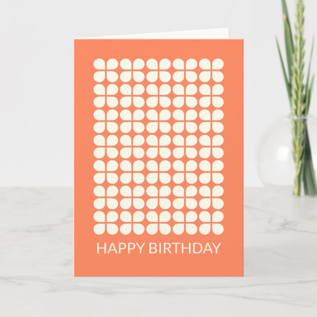 Stilvolle moderne geometrische botanische Orange G Karte (Vorderseite)