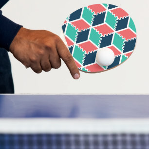 Stilvolle, moderne geometrische Farbkugel Tischtennis Schläger