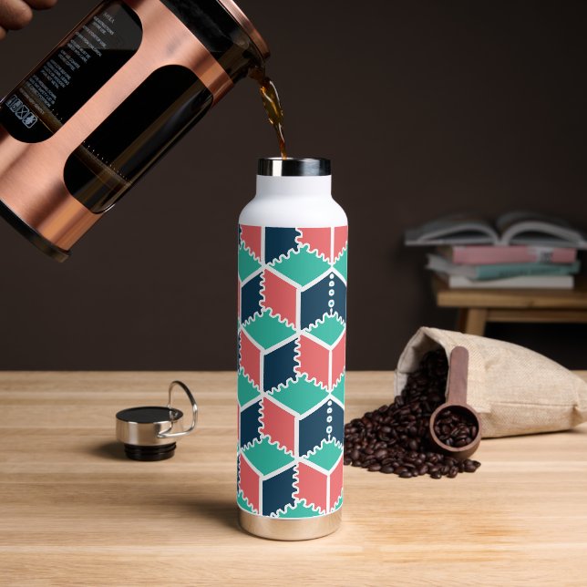 Stilvolle, moderne geometrische Farbkugel Trinkflasche (Kaffee)