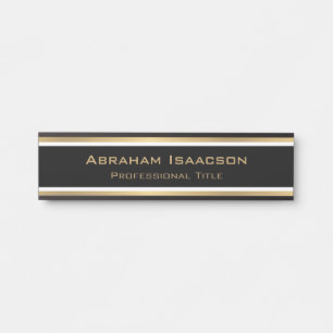 Stilvolle moderne Glamour Schwarz Gold Vorlage Türschild