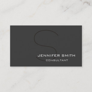 Stilvolle, moderne Gray Black Monogram Business Ca Visitenkarte