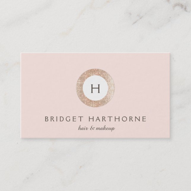 Stilvolle moderne IMITATE Sequin und Blush Pink Mo Visitenkarte (Vorderseite)